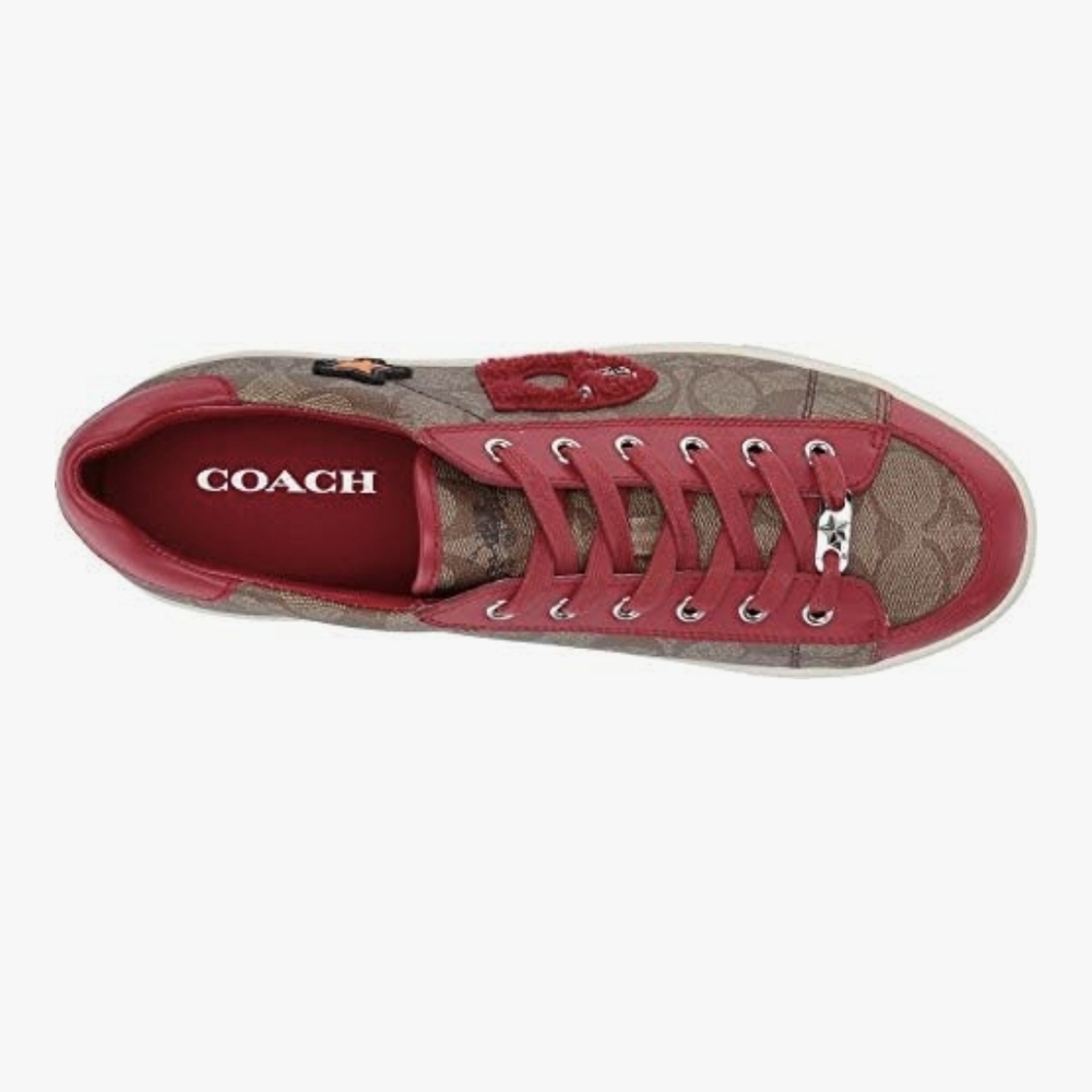 Coach Porter Unisex sneakers With signature canvas, red leather trim, Patches - Picture 2 of 4